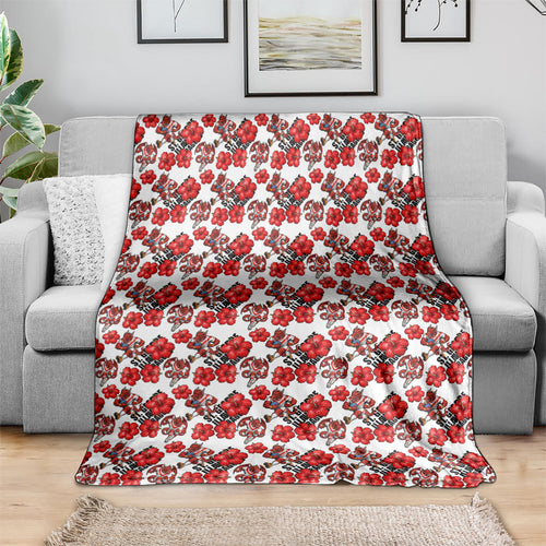 St. George Illawarra Dragons Blanket Tropical Hibiscus Floral Seamless Rugby Mascot