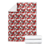 St. George Illawarra Dragons Blanket Tropical Hibiscus Floral Seamless Rugby Mascot