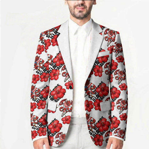 St. George Illawarra Dragons Blazer Tropical Hibiscus Floral Seamless Rugby Mascot