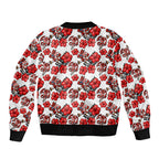 St. George Illawarra Dragons Bomber Jacket Tropical Hibiscus Floral Seamless Rugby Mascot