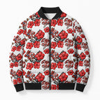 St. George Illawarra Dragons Bomber Puffer Jacket Tropical Hibiscus Floral Seamless Rugby Mascot