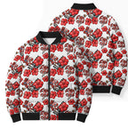 St. George Illawarra Dragons Bomber Puffer Jacket Tropical Hibiscus Floral Seamless Rugby Mascot