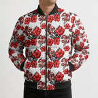 St. George Illawarra Dragons Bomber Puffer Jacket Tropical Hibiscus Floral Seamless Rugby Mascot
