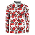 St. George Illawarra Dragons Button Sweatshirt Tropical Hibiscus Floral Seamless Rugby Mascot