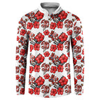 St. George Illawarra Dragons Button Sweatshirt Tropical Hibiscus Floral Seamless Rugby Mascot