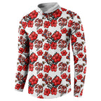 St. George Illawarra Dragons Button Sweatshirt Tropical Hibiscus Floral Seamless Rugby Mascot