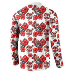 St. George Illawarra Dragons Button Sweatshirt Tropical Hibiscus Floral Seamless Rugby Mascot