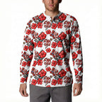 St. George Illawarra Dragons Button Sweatshirt Tropical Hibiscus Floral Seamless Rugby Mascot