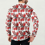 St. George Illawarra Dragons Button Sweatshirt Tropical Hibiscus Floral Seamless Rugby Mascot
