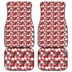 St. George Illawarra Dragons Car Mats Tropical Hibiscus Floral Seamless Rugby Mascot
