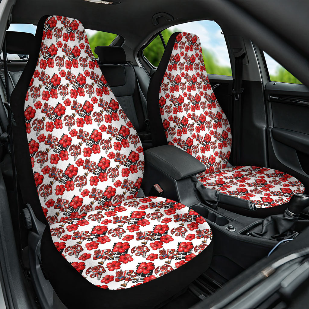 St. George Illawarra Dragons Car Seat Cover Tropical Hibiscus Floral Seamless Rugby Mascot