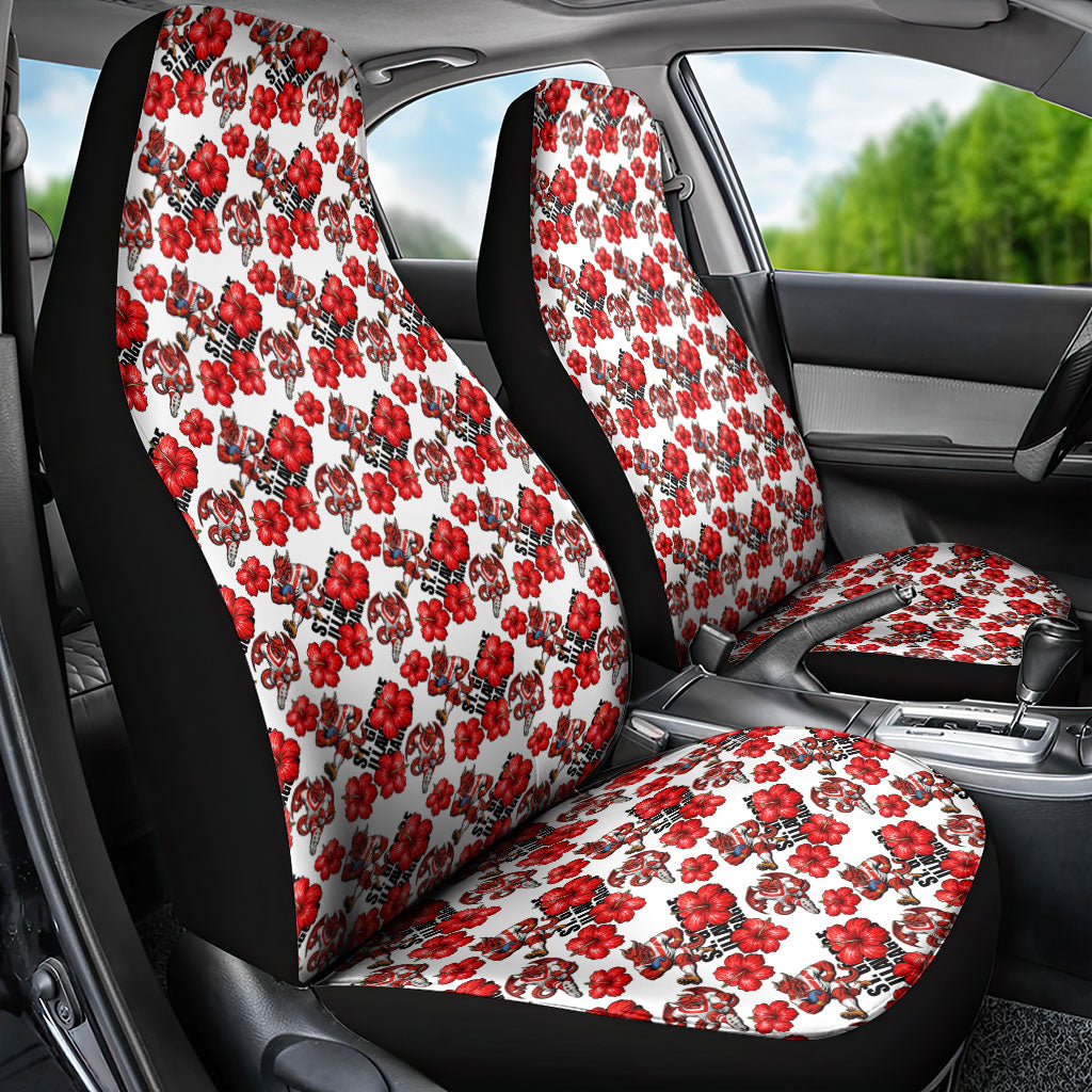 St. George Illawarra Dragons Car Seat Cover Tropical Hibiscus Floral Seamless Rugby Mascot