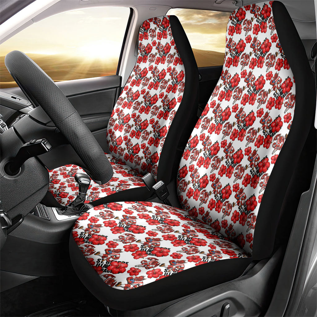 St. George Illawarra Dragons Car Seat Cover Tropical Hibiscus Floral Seamless Rugby Mascot