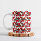 St. George Illawarra Dragons Ceramic Mug Tropical Hibiscus Floral Seamless Rugby Mascot