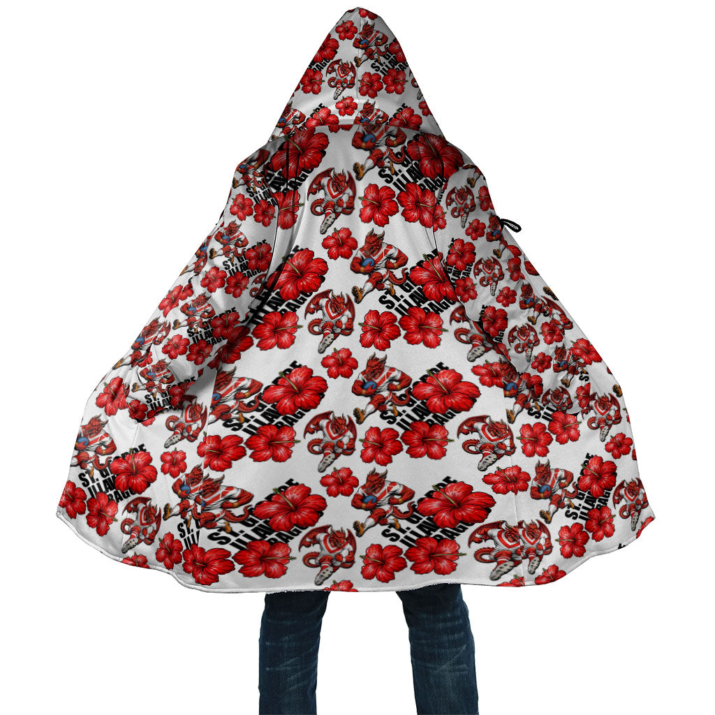 St. George Illawarra Dragons Cloak Tropical Hibiscus Floral Seamless Rugby Mascot