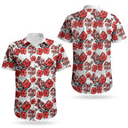 St. George Illawarra Dragons Couples Matching Puletasi and Hawaiian Shirt Tropical Hibiscus Floral Seamless Rugby Mascot