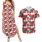 St. George Illawarra Dragons Couples Matching Summer Maxi Dress and Hawaiian Shirt Tropical Hibiscus Floral Seamless Rugby Mascot