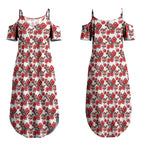St. George Illawarra Dragons Couples Matching Summer Maxi Dress and Hawaiian Shirt Tropical Hibiscus Floral Seamless Rugby Mascot