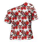 St. George Illawarra Dragons Cross Shoulder Shirt Tropical Hibiscus Floral Seamless Rugby Mascot