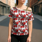 St. George Illawarra Dragons Cross Shoulder Shirt Tropical Hibiscus Floral Seamless Rugby Mascot