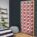 St. George Illawarra Dragons Door Cover Tropical Hibiscus Floral Seamless Rugby Mascot