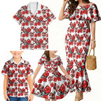 St. George Illawarra Dragons Family Matching Mermaid Dress and Hawaiian Shirt Tropical Hibiscus Floral Seamless Rugby Mascot