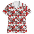St. George Illawarra Dragons Hawaiian Shirt Tropical Hibiscus Floral Seamless Rugby Mascot