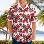 St. George Illawarra Dragons Hawaiian Shirt Tropical Hibiscus Floral Seamless Rugby Mascot