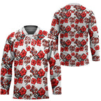 St. George Illawarra Dragons Hockey Jersey Tropical Hibiscus Floral Seamless Rugby Mascot