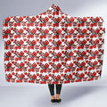 St. George Illawarra Dragons Hooded Blanket Tropical Hibiscus Floral Seamless Rugby Mascot