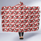 St. George Illawarra Dragons Hooded Blanket Tropical Hibiscus Floral Seamless Rugby Mascot