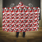 St. George Illawarra Dragons Hooded Blanket Tropical Hibiscus Floral Seamless Rugby Mascot