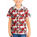 St. George Illawarra Dragons Kid Hawaiian Shirt Tropical Hibiscus Floral Seamless Rugby Mascot