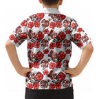 St. George Illawarra Dragons Kid Hawaiian Shirt Tropical Hibiscus Floral Seamless Rugby Mascot