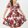 St. George Illawarra Dragons Kid Short Sleeve Dress Tropical Hibiscus Floral Seamless Rugby Mascot