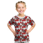 St. George Illawarra Dragons Kid T Shirt Tropical Hibiscus Floral Seamless Rugby Mascot