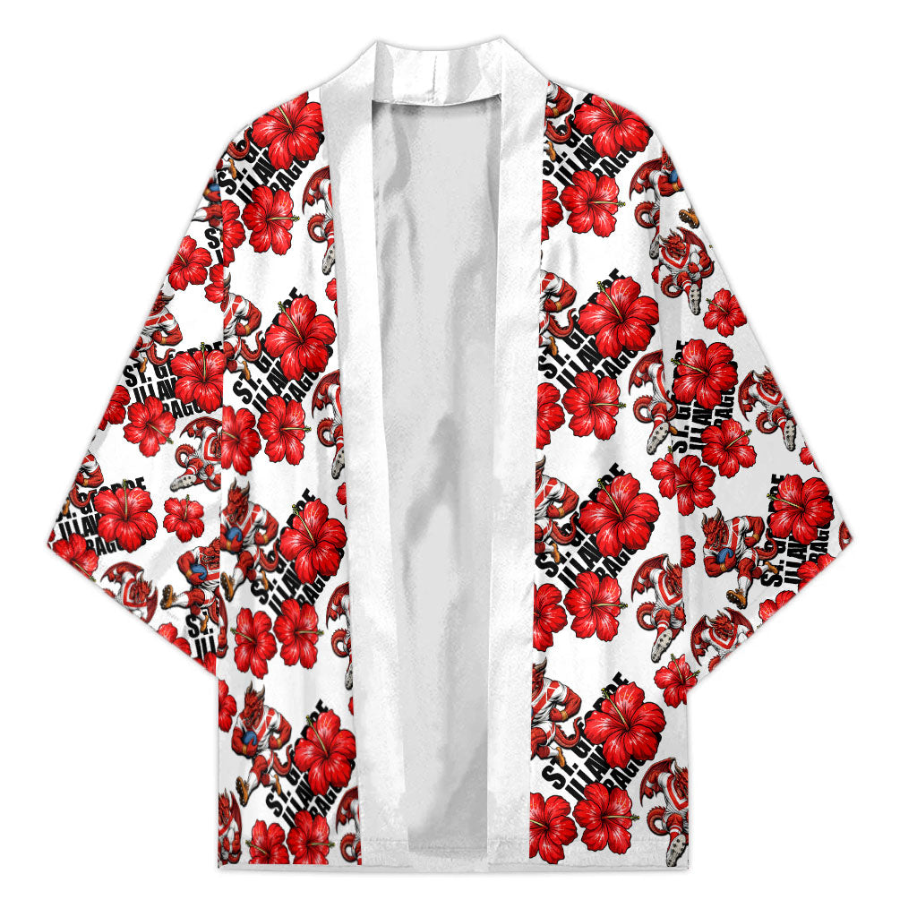 St. George Illawarra Dragons Kimono Tropical Hibiscus Floral Seamless Rugby Mascot