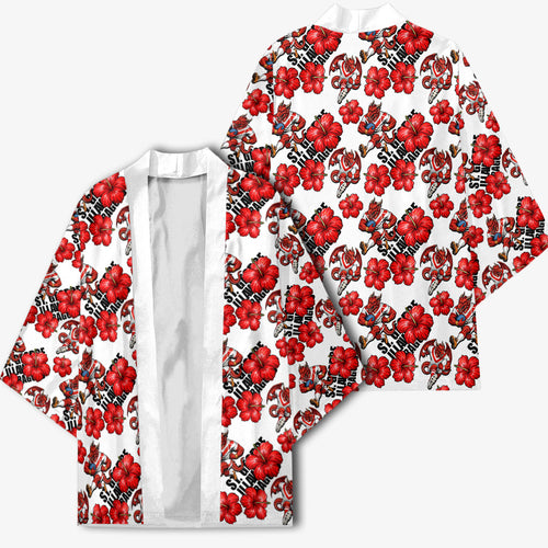 St. George Illawarra Dragons Kimono Tropical Hibiscus Floral Seamless Rugby Mascot