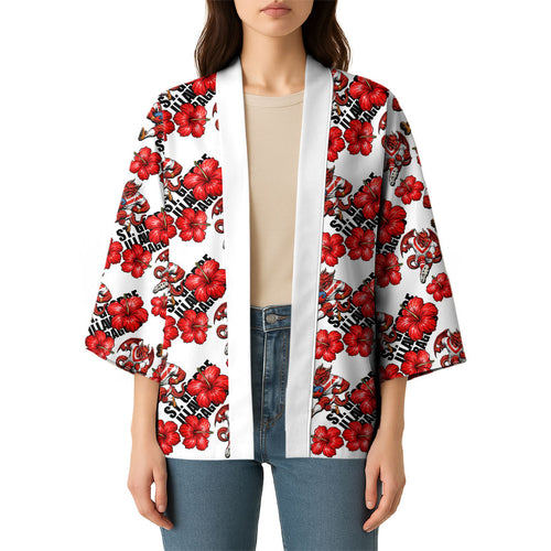 St. George Illawarra Dragons Kimono Tropical Hibiscus Floral Seamless Rugby Mascot