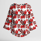 St. George Illawarra Dragons Kimono Sleeve Blouse Tropical Hibiscus Floral Seamless Rugby Mascot