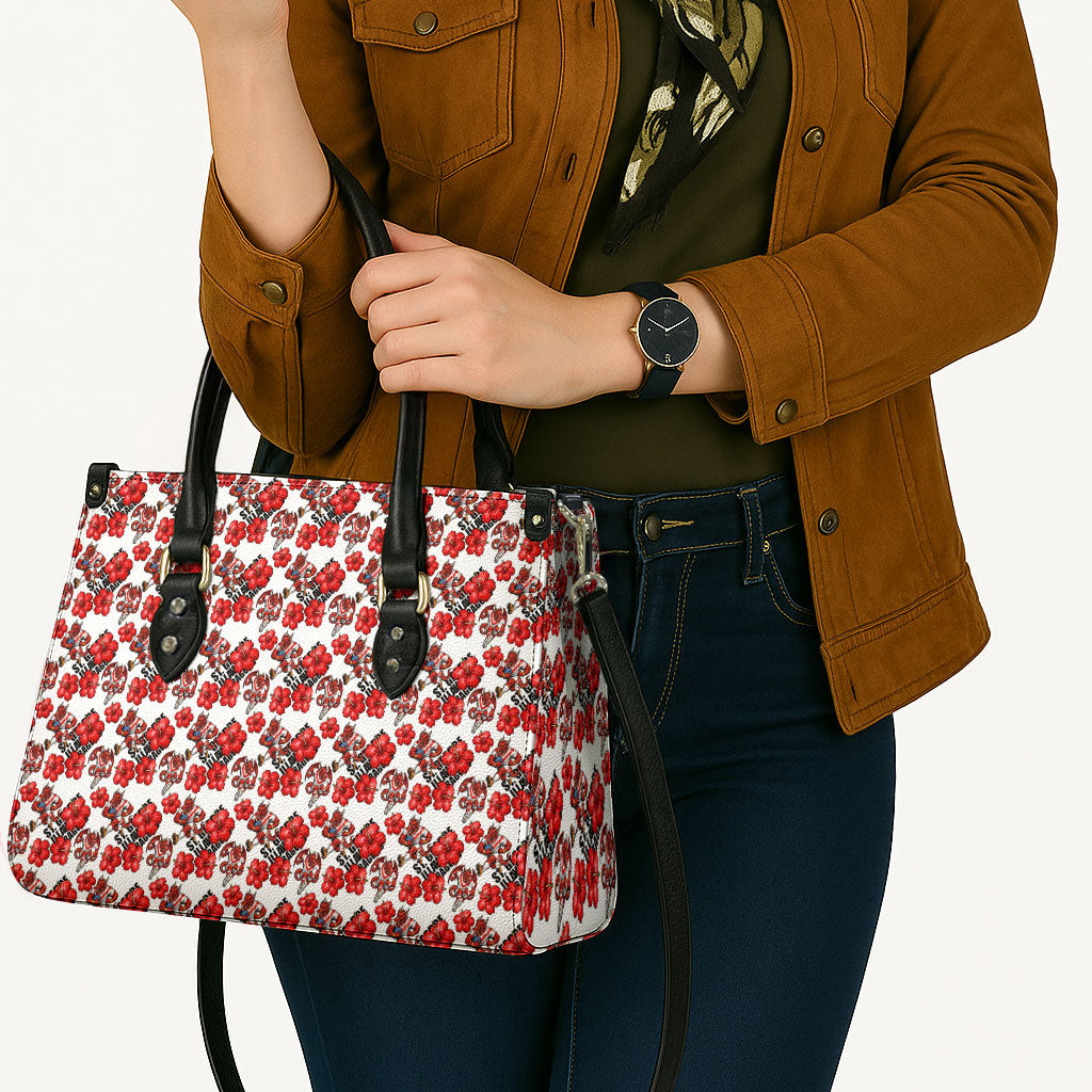 St. George Illawarra Dragons Leather Bag Tropical Hibiscus Floral Seamless Rugby Mascot