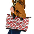 St. George Illawarra Dragons Leather Tote Bag Tropical Hibiscus Floral Seamless Rugby Mascot