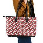 St. George Illawarra Dragons Leather Tote Bag Tropical Hibiscus Floral Seamless Rugby Mascot