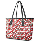 St. George Illawarra Dragons Leather Tote Bag Tropical Hibiscus Floral Seamless Rugby Mascot