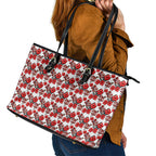 St. George Illawarra Dragons Leather Tote Bag Tropical Hibiscus Floral Seamless Rugby Mascot