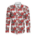 St. George Illawarra Dragons Long Sleeve Button Shirt Tropical Hibiscus Floral Seamless Rugby Mascot