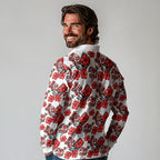 St. George Illawarra Dragons Long Sleeve Polo Shirt Tropical Hibiscus Floral Seamless Rugby Mascot