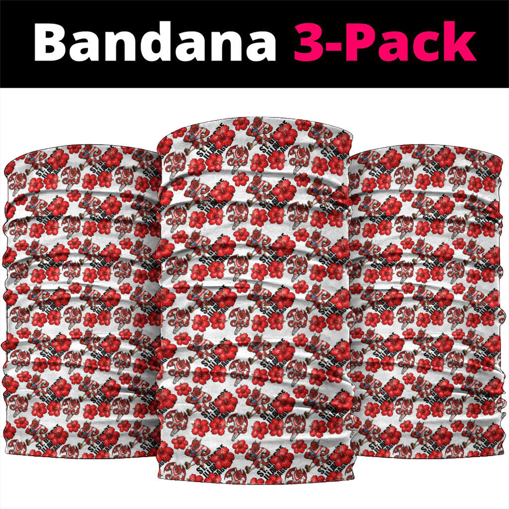 St. George Illawarra Dragons Neck Gaiter Tropical Hibiscus Floral Seamless Rugby Mascot