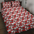 St. George Illawarra Dragons Quilt Bed Set Tropical Hibiscus Floral Seamless Rugby Mascot