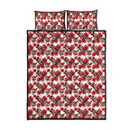 St. George Illawarra Dragons Quilt Bed Set Tropical Hibiscus Floral Seamless Rugby Mascot